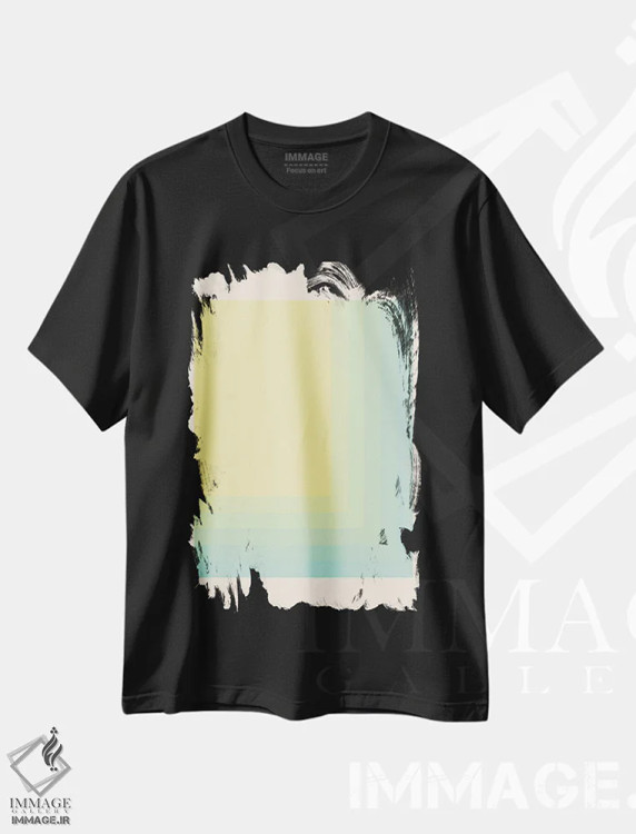 تیشرت مشکی طرح دار – تیشرت انتزاعی ,گرادیان اثر سوزانا پاز فروشگاه ایماژ