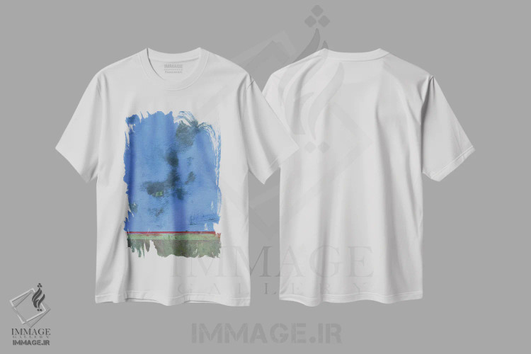 تیشرت سفید طرح دار – تیشرت طبیعت ,گرگ و میش بر باتلاق سرخ اثر پل بیلی فروشگاه ایماژ