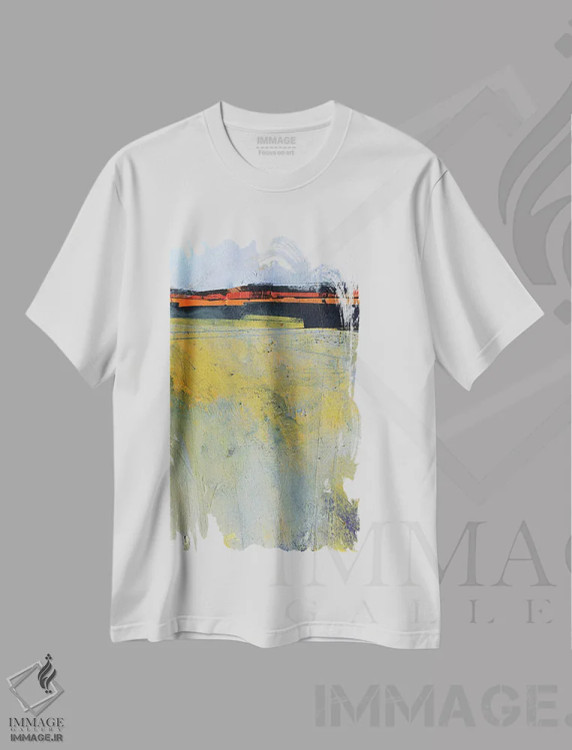 تیشرت سفید طرح دار – تیشرت مینیمال ,مه روی زمین اثر پل بیلی immage.ir