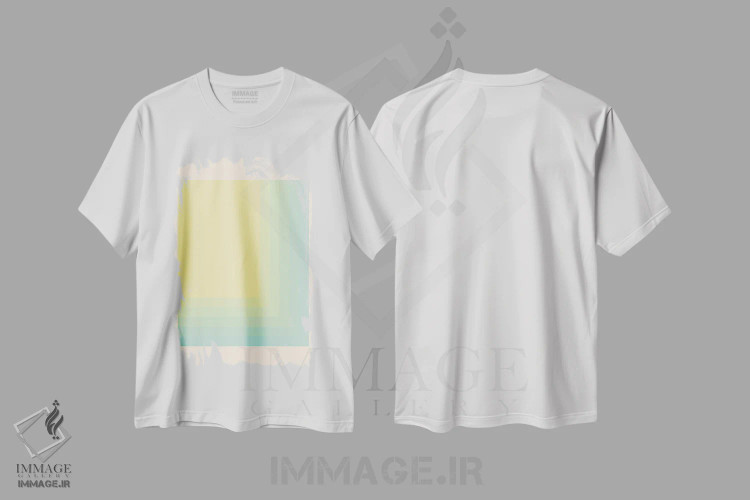تیشرت سفید طرح دار – تیشرت انتزاعی ,گرادیان اثر سوزانا پاز immage.ir