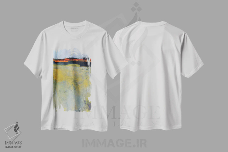 تیشرت سفید طرح دار – تیشرت مینیمال ,مه روی زمین اثر پل بیلی immage.ir