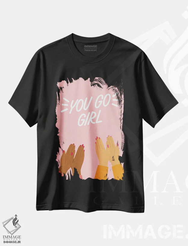 تیشرت مشکی طرح دار – تیشرت انگیزشی ,آفرین دختر اثر بریانا کریستی فروشگاه ایماژ