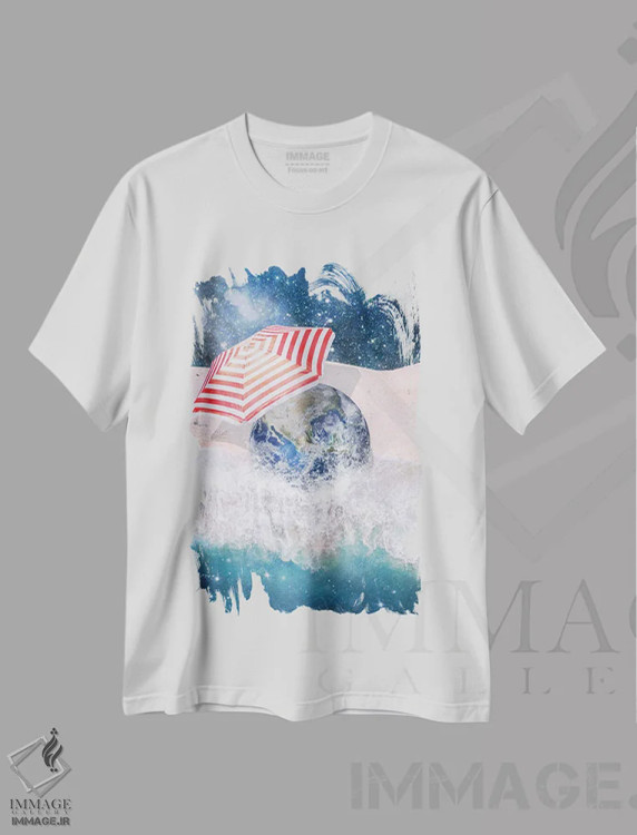 تیشرت سفید طرح دار – تیشرت طبیعت ,رویای زمین اثر پائولا بل فلورس immage.ir