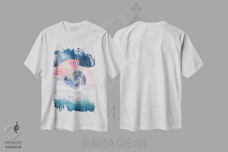 تیشرت سفید طرح دار – تیشرت طبیعت ,رویای زمین اثر پائولا بل فلورس immage.ir