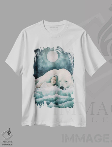 تیشرت سفید طرح دار – تیشرت فانتزی ,روزی روزگاری در زمستان اثر پائولا بل فلورس فروشگاه ایماژ