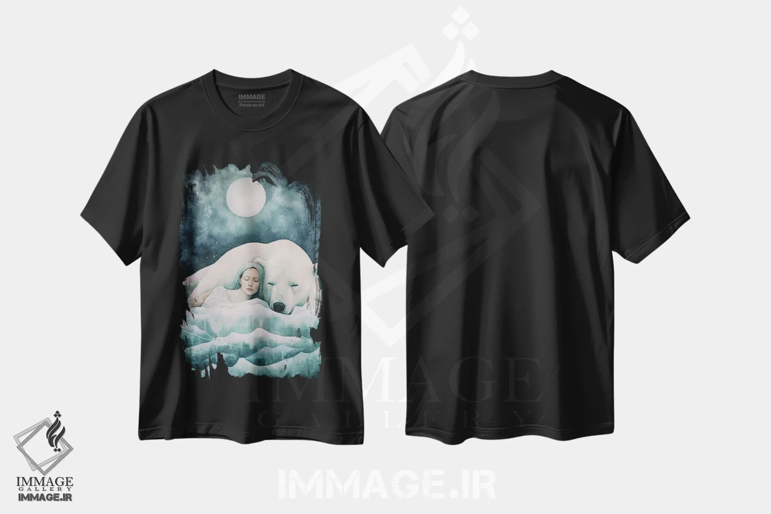 تیشرت مشکی طرح دار – تیشرت فانتزی ,روزی روزگاری در زمستان اثر پائولا بل فلورس immage.ir