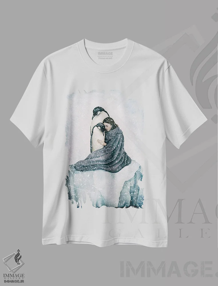 تیشرت سفید طرح دار – تیشرت فانتزی ,آخرین برف اثر پائولا بل فلورس فروشگاه ایماژ
