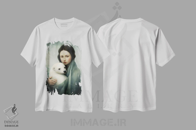 تیشرت سفید طرح دار – تیشرت فانتزی ,تو در امان هستی اثر پائولا بل فلورس immage.ir
