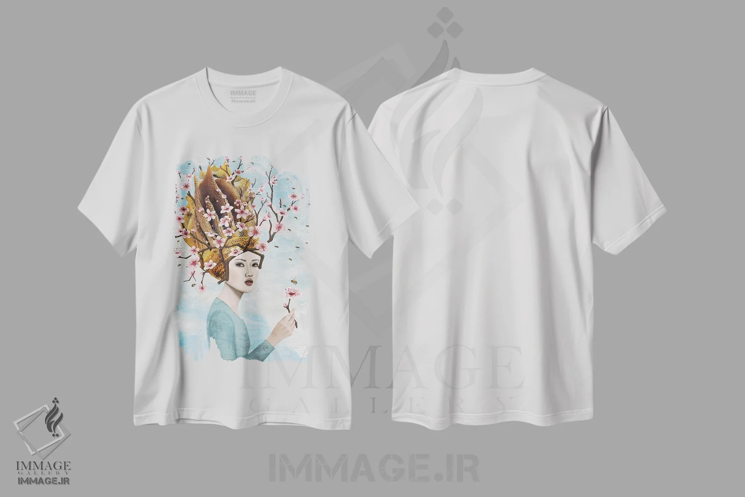 تیشرت سفید طرح دار – تیشرت فانتزی ,بانوی زنبور اثر پائولا بل فلورس فروشگاه ایماژ