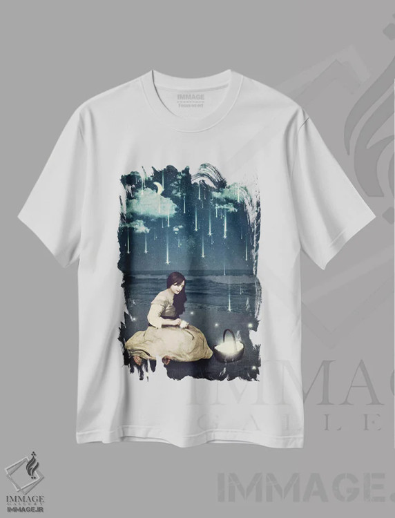 تیشرت سفید طرح دار – تیشرت فانتزی ,سبد آرزوها اثر پائولا بل فلورس immage.ir