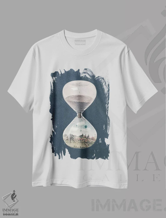 تیشرت سفید طرح دار – تیشرت هنری مدرن ,شهری که زمان مدتها پیش متوقف شده بود اثر پائولا بل فلورس فروشگاه ایماژ