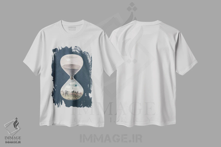 تیشرت سفید طرح دار – تیشرت هنری مدرن ,شهری که زمان مدتها پیش متوقف شده بود اثر پائولا بل فلورس فروشگاه ایماژ