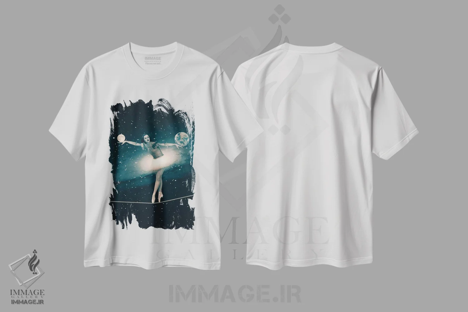 تیشرت سفید طرح دار – تیشرت فانتزی ,بازی کیهانی تعادل اثر پائولا بل فلورس immage.ir