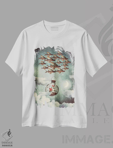 تیشرت سفید طرح دار – تیشرت فانتزی ,رز که می خواست دنیا را ببیند اثر پائولا بل فلورس فروشگاه ایماژ