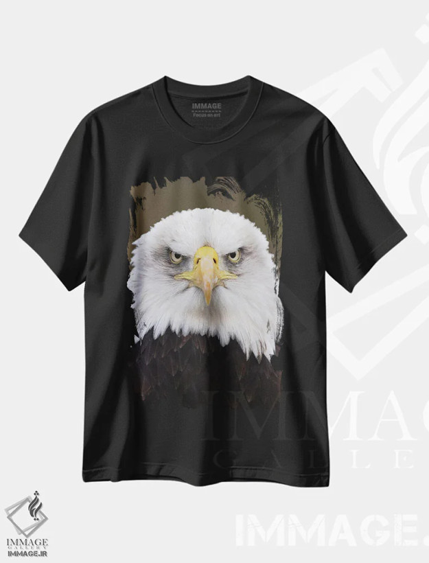 تیشرت مشکی طرح دار – تیشرت حیوانات ,عقاب اثر پاتریک ون بکم فروشگاه ایماژ