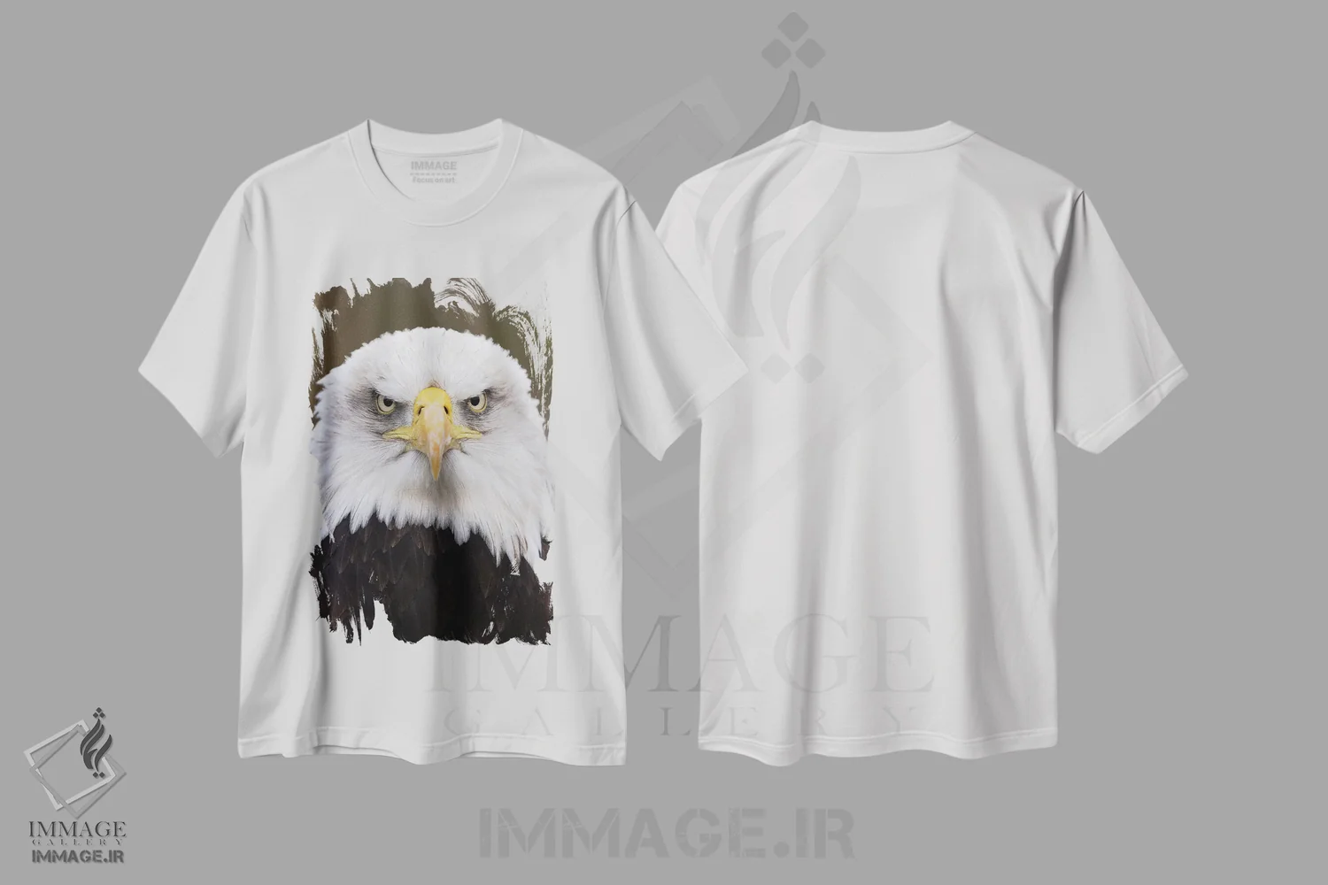 تیشرت سفید طرح دار – تیشرت حیوانات ,عقاب اثر پاتریک ون بکم immage.ir
