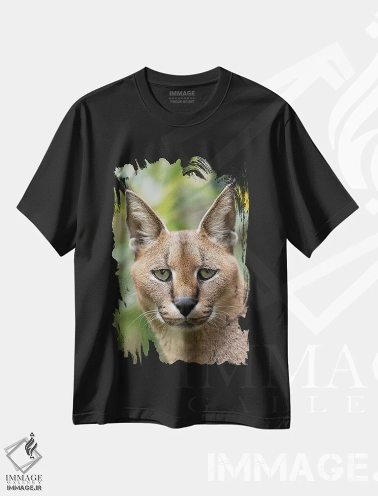 تیشرت مشکی طرح دار – تیشرت حیوانات ,چشم های غمگین اثر پاتریک ون بکم فروشگاه ایماژ
