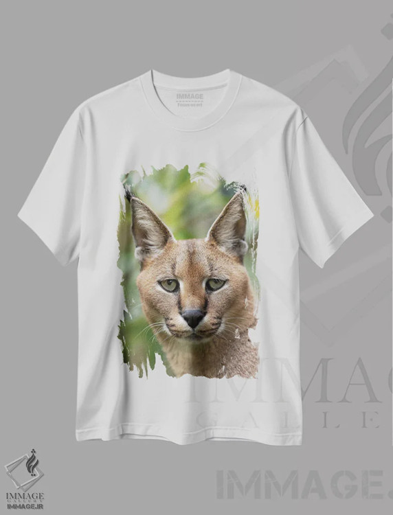 تیشرت سفید طرح دار – تیشرت حیوانات ,چشم های غمگین اثر پاتریک ون بکم immage.ir