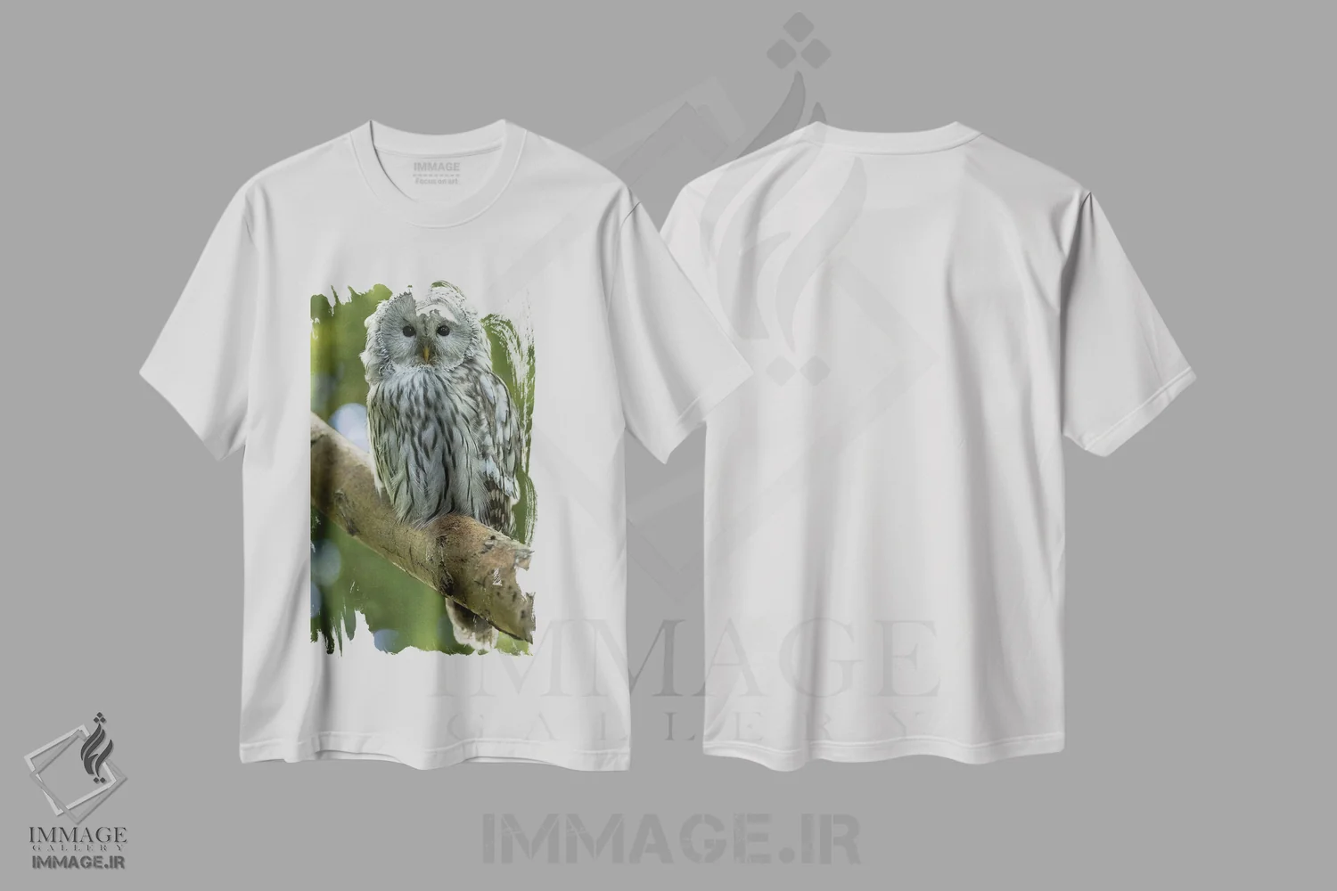 تیشرت سفید طرح دار – تیشرت حیوانات ,جغد اثر پاتریک ون بکم فروشگاه ایماژ