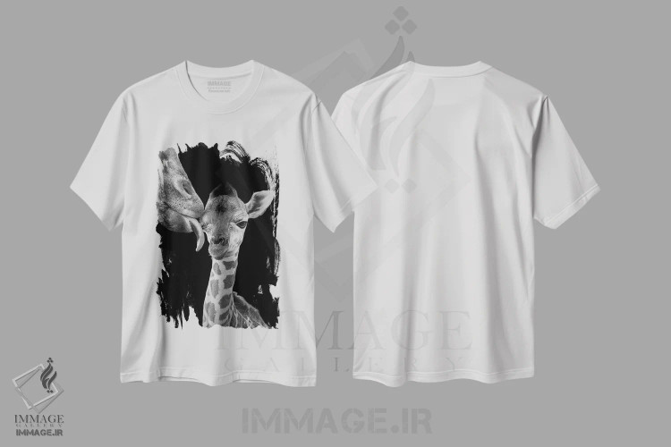 تیشرت سفید طرح دار – تیشرت حیوانات ,زمان تمیزکاری نوزاد تازه متولد شده اثر پاتریک ون بکم فروشگاه ایماژ