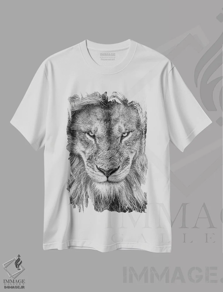 تیشرت سفید طرح دار – تیشرت شیر ,نگاه اثر پاتریک ون بکم immage.ir