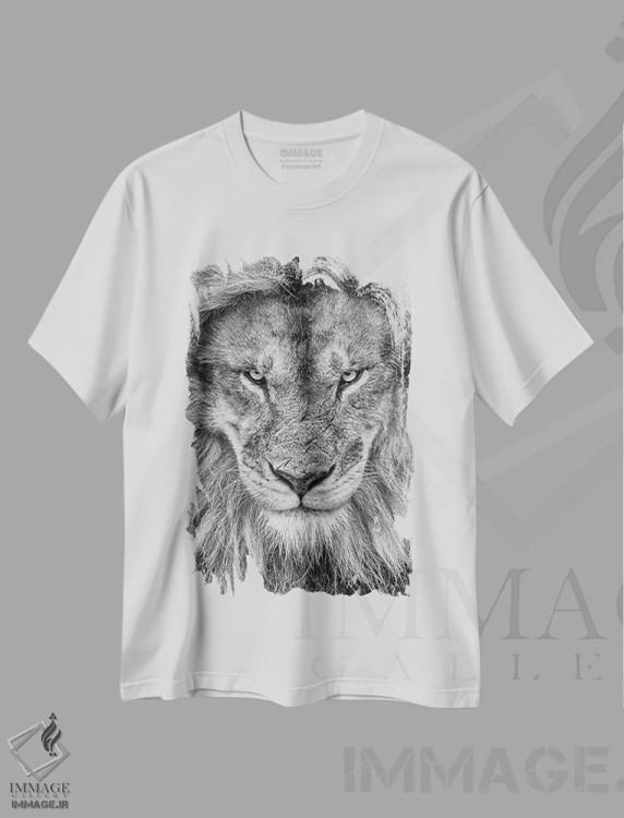 تیشرت سفید طرح دار – تیشرت شیر ,نگاه اثر پاتریک ون بکم immage.ir