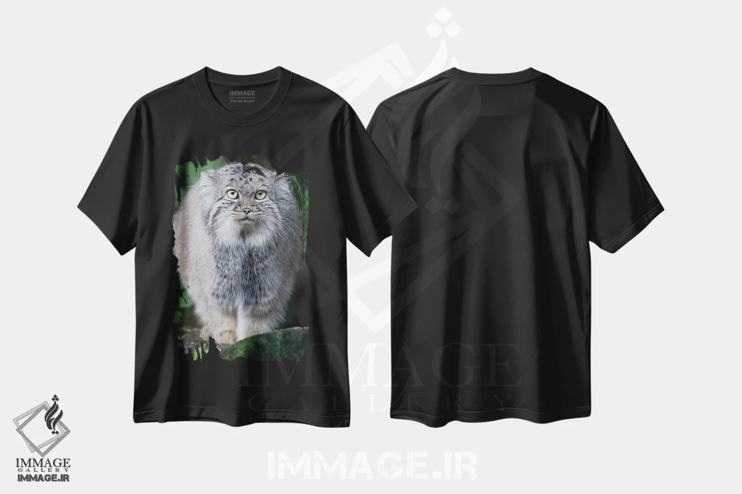 تیشرت مشکی طرح دار – تیشرت گربه ,مسابقه خیره شدن با گربه پالاس اثر پاتریک ون بکم immage.ir