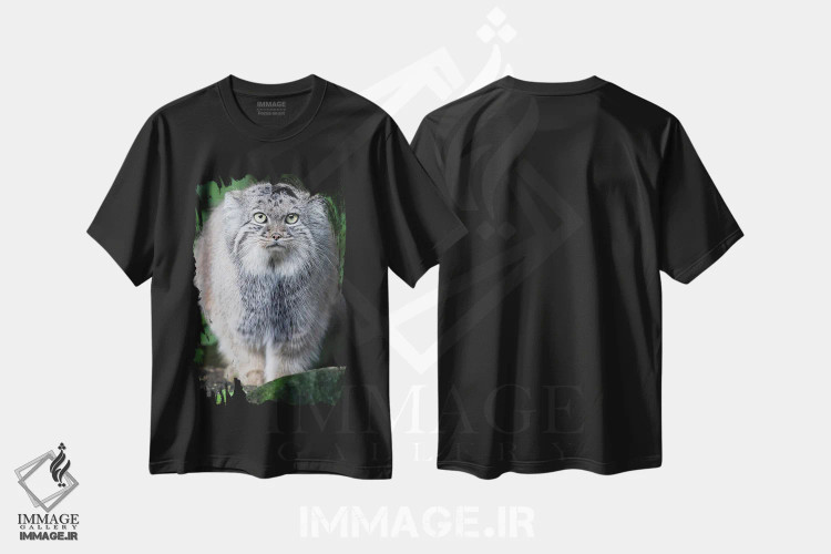 تیشرت مشکی طرح دار – تیشرت گربه ,مسابقه خیره شدن با گربه پالاس اثر پاتریک ون بکم immage.ir
