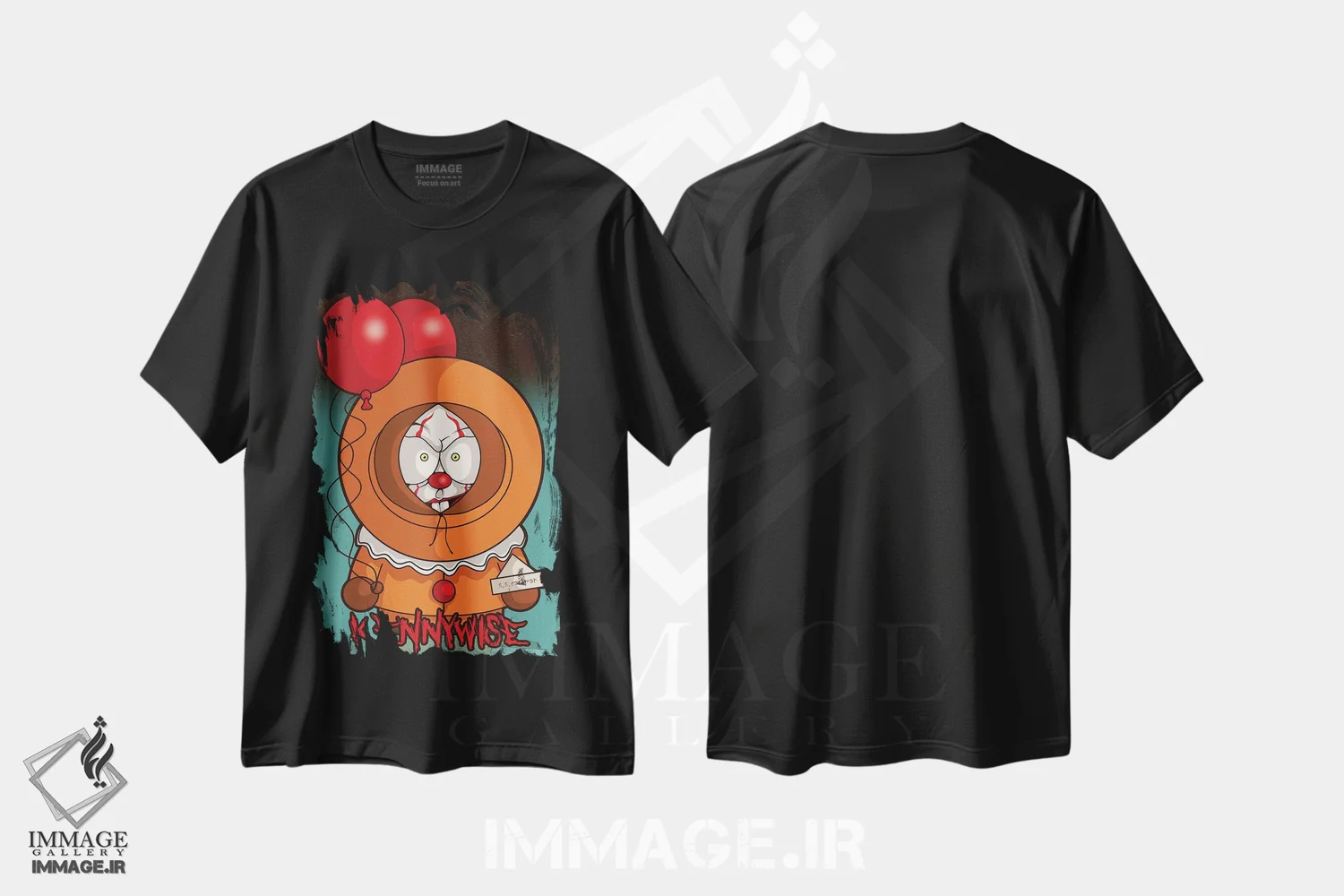 تیشرت مشکی طرح دار – تیشرت پاپ کالچر ,کنی وایز اثر پی بی ماهونی آرت immage.ir