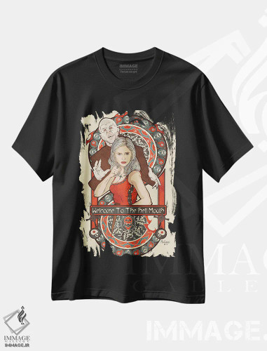 تیشرت مشکی طرح دار – تیشرت پاپ کالچر ,بافی نووا اثر پی بی ماهونی آرت فروشگاه ایماژ