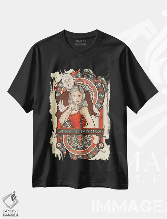 تیشرت مشکی طرح دار – تیشرت پاپ کالچر ,بافی نووا اثر پی بی ماهونی آرت فروشگاه ایماژ