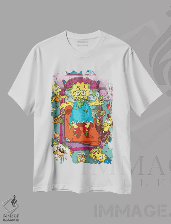 تیشرت سفید طرح دار – تیشرت گرافیکی ,اثر پی بی ماهونی آرت immage.ir