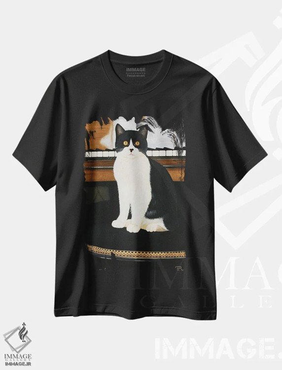 تیشرت مشکی طرح دار – تیشرت موسیقی ,برنادت اثر پُل برنارد روسل immage.ir