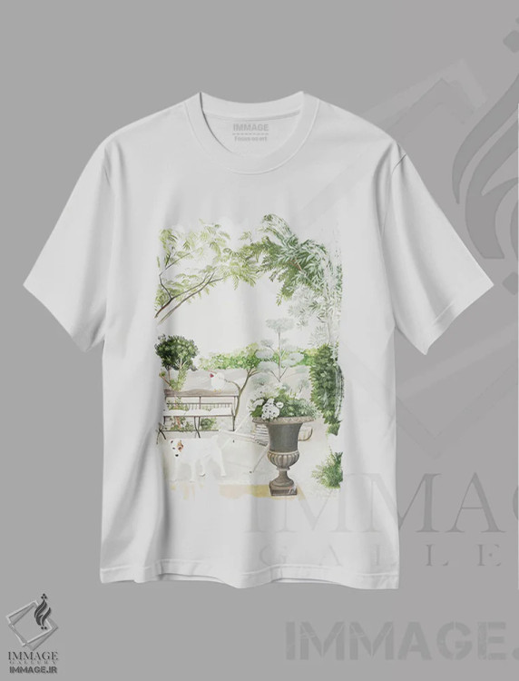 تیشرت سفید طرح دار – تیشرت حیوانات ,ولتر در بوآ دو لوسان اثر پُل برنارد روسل immage.ir