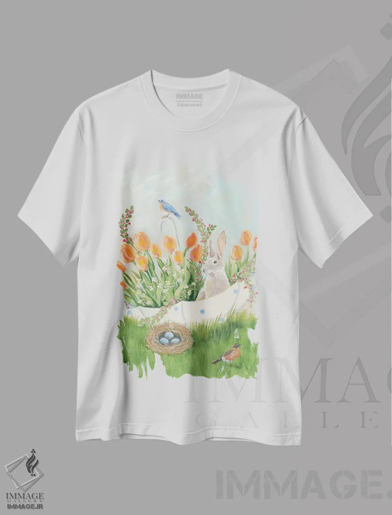 تیشرت سفید طرح دار – تیشرت گل ,جوایز چتر اثر پم بریتون immage.ir