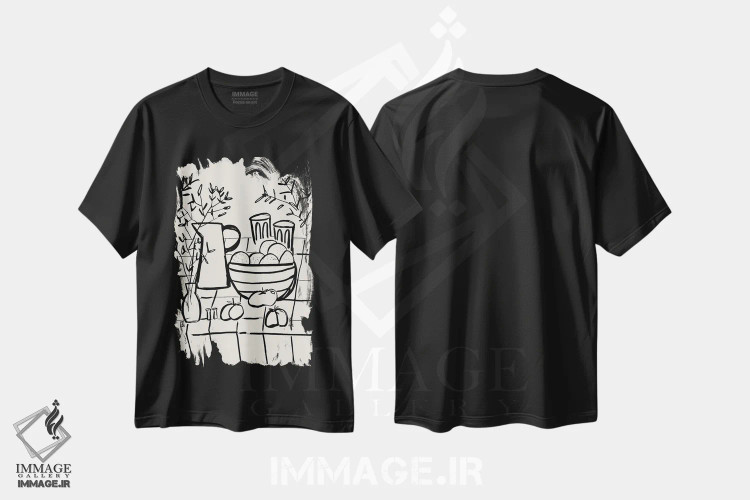 تیشرت مشکی طرح دار – تیشرت هنری مینیمال ,فضای باز اثر پاسکال برکوویتز immage.ir