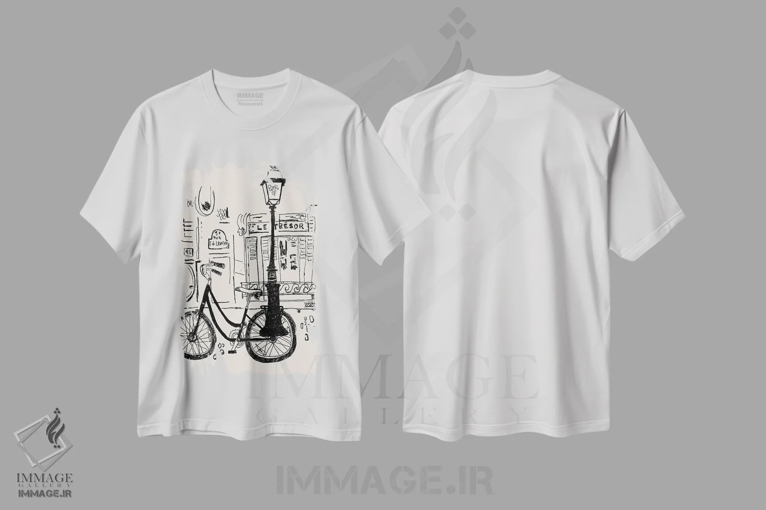 تیشرت سفید طرح دار – تیشرت شهری ,گنجینه اثر پاسکال برکوویتز فروشگاه ایماژ
