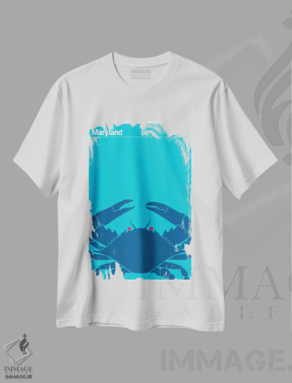 تیشرت سفید طرح دار – تیشرت هنری ,پوسترهای مونتاگ اثر پرینت کالکشن فروشگاه ایماژ