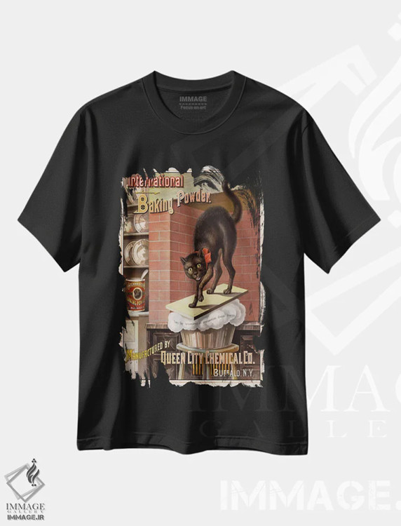 تیشرت مشکی طرح دار – تیشرت وینتیج ,فاجعه در آشپزخانه، اثر پرینت کالکشن فروشگاه ایماژ