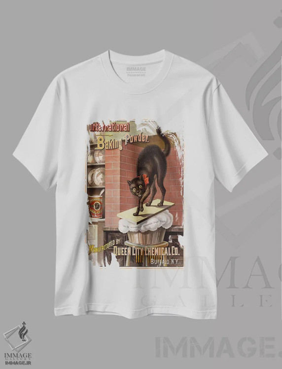 تیشرت سفید طرح دار – تیشرت وینتیج ,فاجعه در آشپزخانه، اثر پرینت کالکشن immage.ir