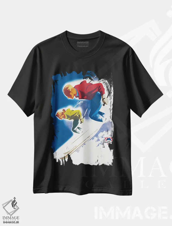 تیشرت مشکی طرح دار – تیشرت اسپرت ,جانتزن اثر بایندر مرد و زن، اسکی اثر پرینت کالکشن فروشگاه ایماژ