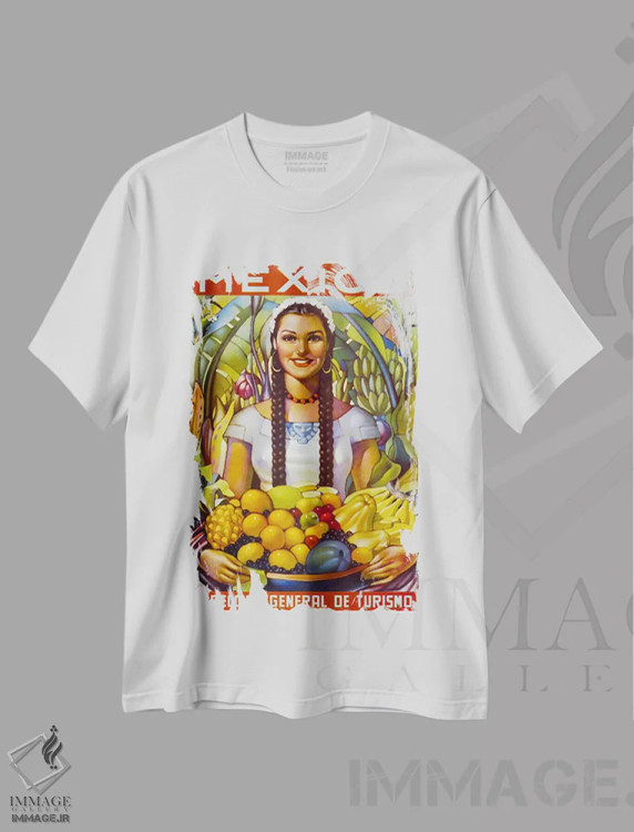 تیشرت سفید طرح دار – تیشرت فرهنگی ,مکزیک اثر پرینت کالکشن immage.ir