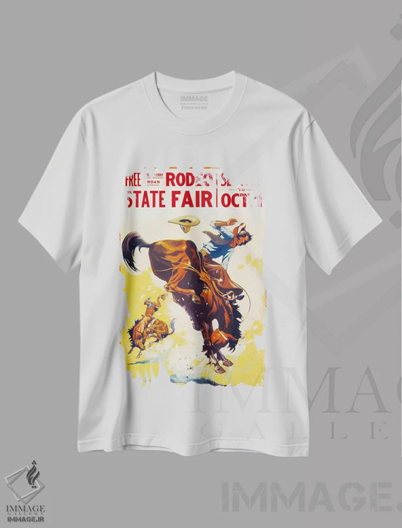 تیشرت سفید طرح دار – تیشرت کلاسیک ,جشنواره دولتی رودئو، روآن اثر پرینت کالکشن immage.ir