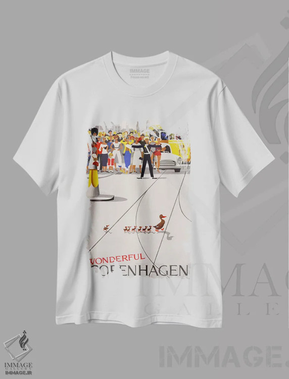 تیشرت سفید طرح دار – تیشرت گرافیکی ,کپنهاگ شگفت انگیز اثر پرینت کالکشن فروشگاه ایماژ