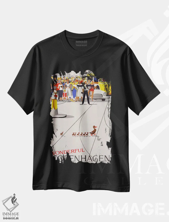 تیشرت مشکی طرح دار – تیشرت گرافیکی ,کپنهاگ شگفت انگیز اثر پرینت کالکشن immage.ir