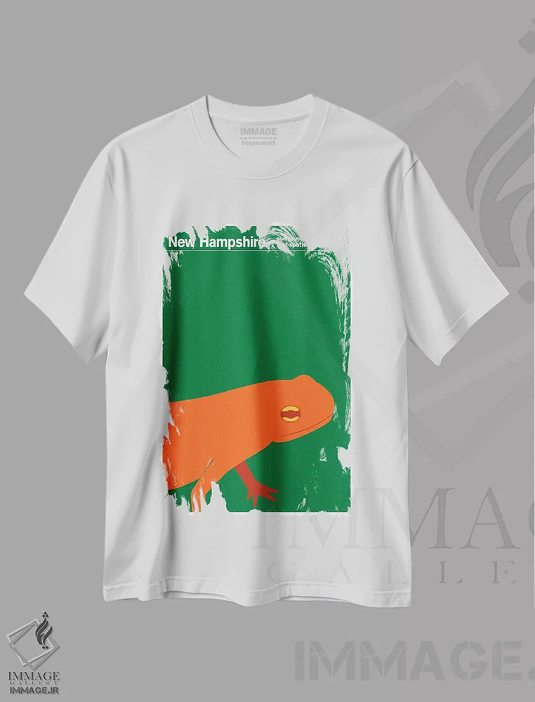 تیشرت سفید طرح دار – تیشرت فانتزی ,پوسترهای ایالتی نیوهمپشایر اثر پرینت کالکشن فروشگاه ایماژ