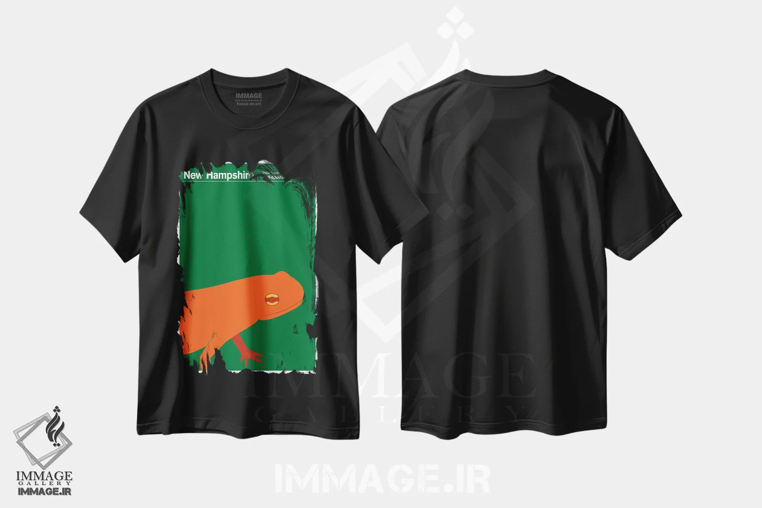 تیشرت مشکی طرح دار – تیشرت فانتزی ,پوسترهای ایالتی نیوهمپشایر اثر پرینت کالکشن immage.ir