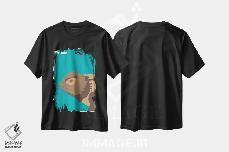 تیشرت مشکی طرح دار – تیشرت طبیعت ,پوسترهای ایالتی وایومینگ اثر پرینت کالکشن فروشگاه ایماژ
