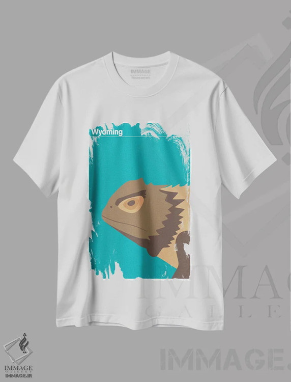 تیشرت سفید طرح دار – تیشرت طبیعت ,پوسترهای ایالتی وایومینگ اثر پرینت کالکشن immage.ir