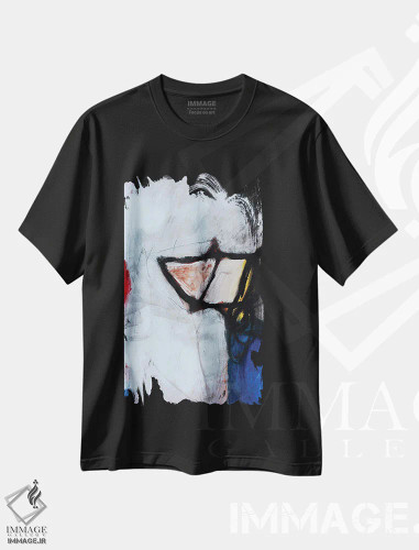 تیشرت مشکی طرح دار – تیشرت انتزاعی ,کسری اثر پال چابا فروشگاه ایماژ